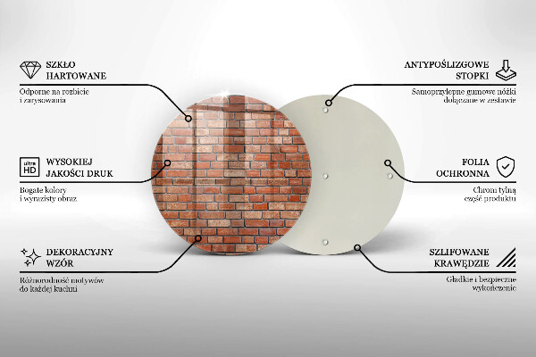 Chopping board glass Brick wall