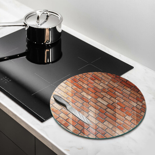 Chopping board glass Brick wall