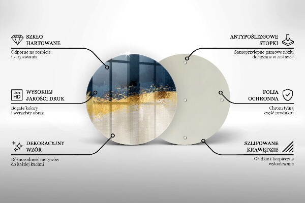 Chopping board glass Abstraction gold