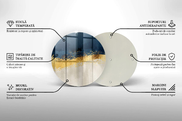 Chopping board glass Abstraction gold