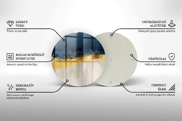 Chopping board glass Abstraction gold