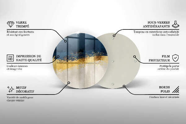 Chopping board glass Abstraction gold