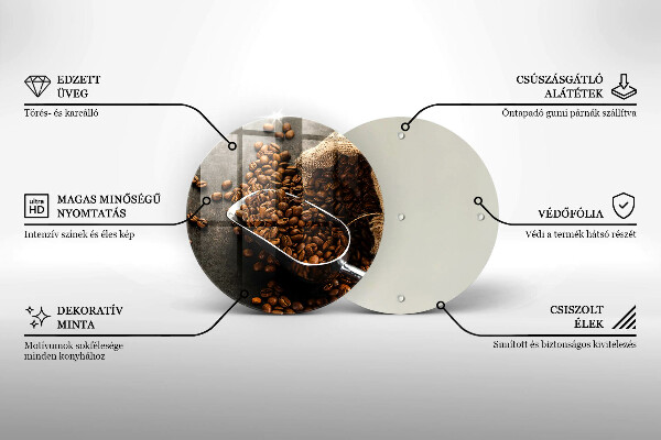 Glass cutting board Coffee in grains