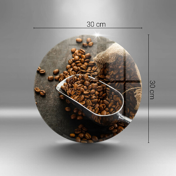 Glass cutting board Coffee in grains
