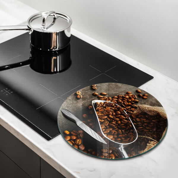 Glass cutting board Coffee in grains
