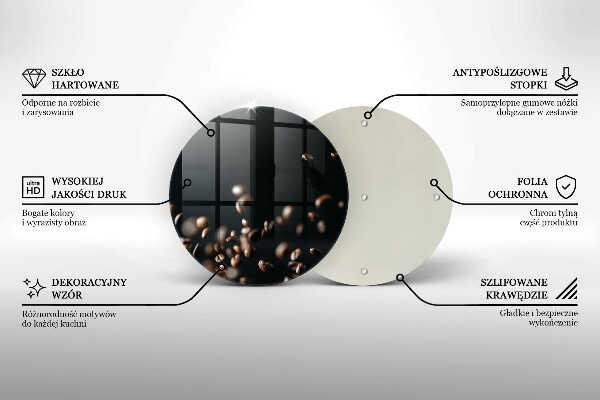 Glass cutting board Falling coffee beans
