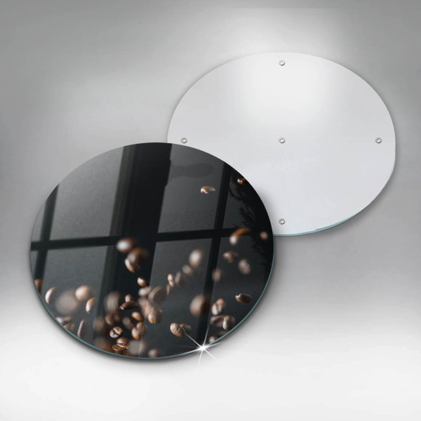 Glass cutting board Falling coffee beans