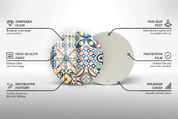 Chopping board glass Decorative tiles