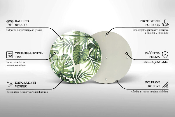 Glass cutting board Illustration of Monster leaves