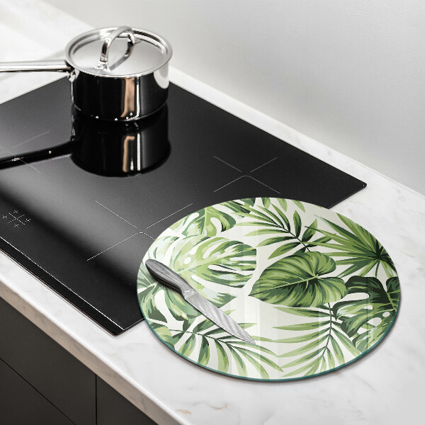 Glass cutting board Illustration of Monster leaves