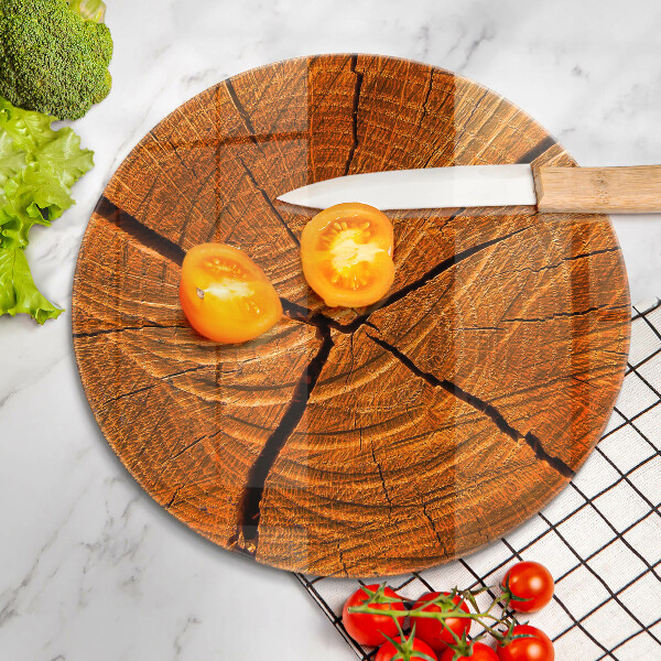 Chopping board glass Wood trunk structure