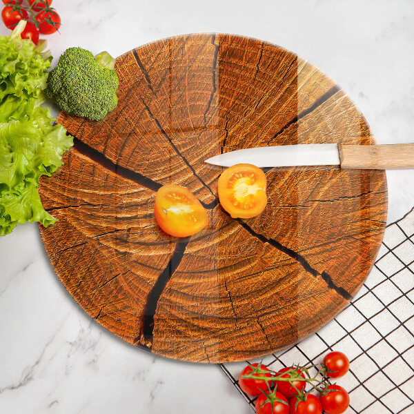 Chopping board glass Wood trunk structure