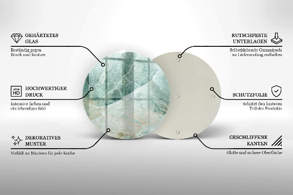 Chopping board glass Stone structure