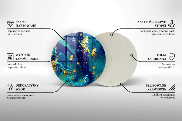 Chopping board glass Abstraction with gold