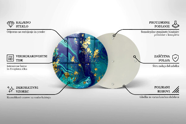 Chopping board glass Abstraction with gold