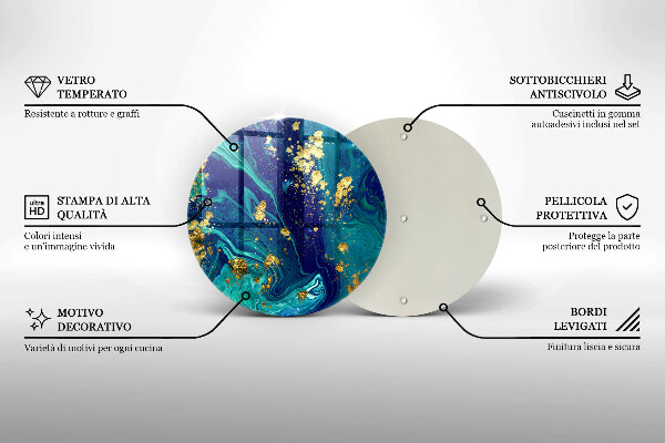 Chopping board glass Abstraction with gold