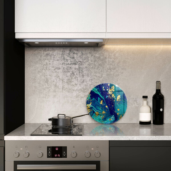 Chopping board glass Abstraction with gold