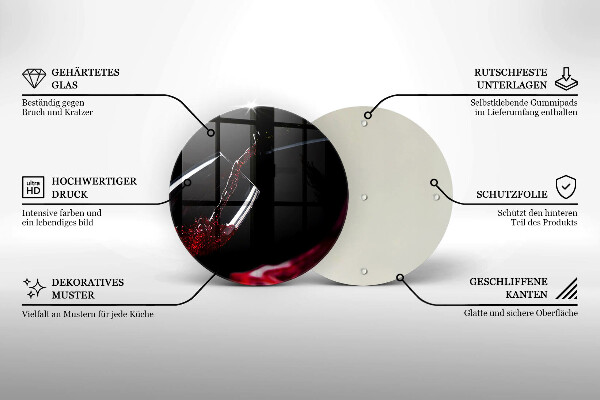 Chopping board glass Red wine glass