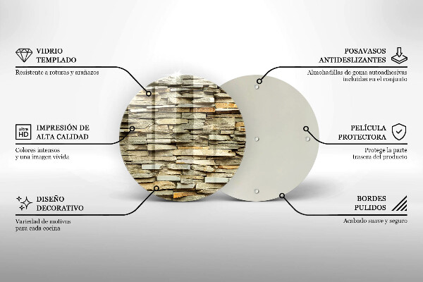 Chopping board glass Decorative stones