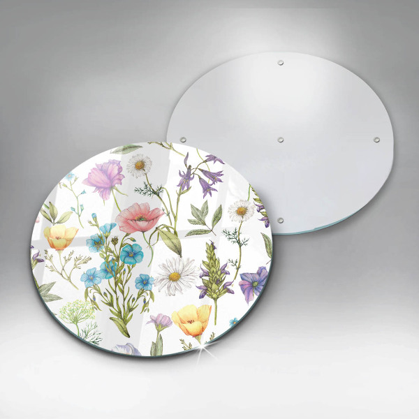 Chopping board glass Flowers illustration