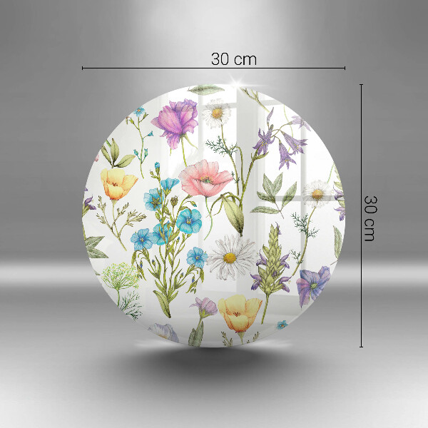 Chopping board glass Flowers illustration