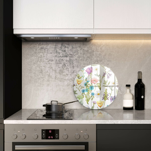 Chopping board glass Flowers illustration
