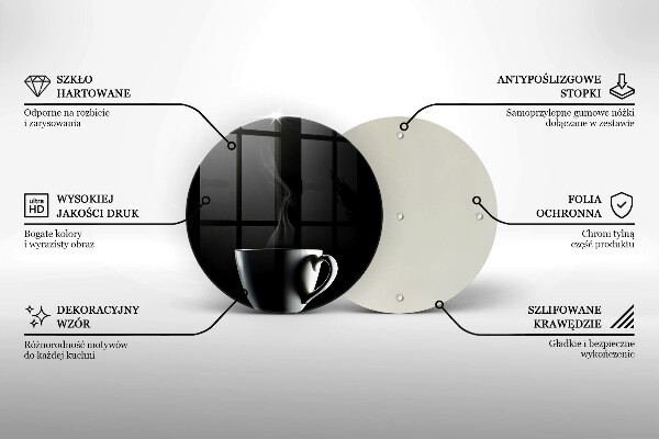 Chopping board glass A cup of tea