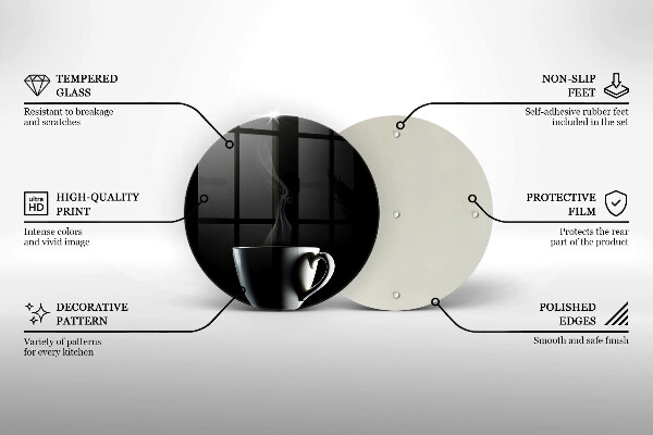 Chopping board glass A cup of tea