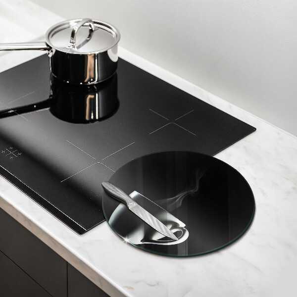 Chopping board glass A cup of tea