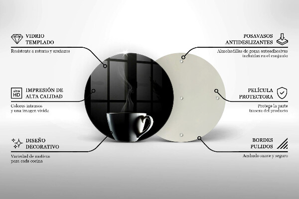 Chopping board glass A cup of tea