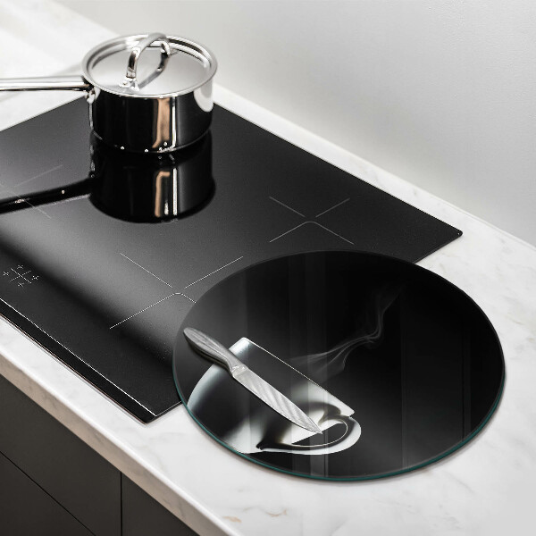 Chopping board glass A cup of tea