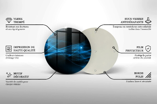 Chopping board glass Blue smoke abstraction