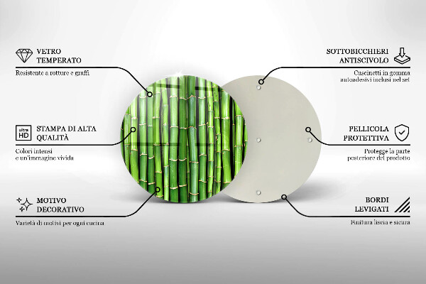 Chopping board glass Nature bamboo