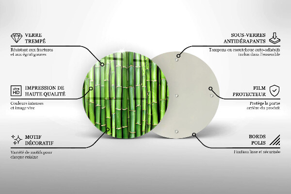 Chopping board glass Nature bamboo