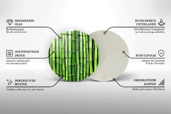 Chopping board glass Nature bamboo