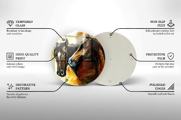 Chopping board Animals horses