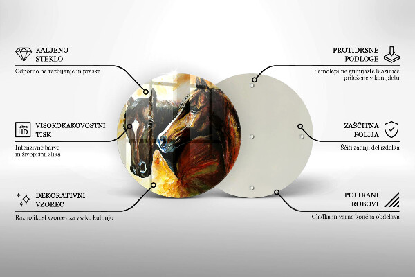 Chopping board Animals horses