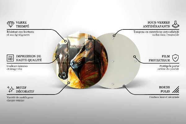 Chopping board Animals horses