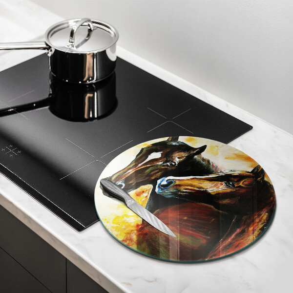 Chopping board Animals horses