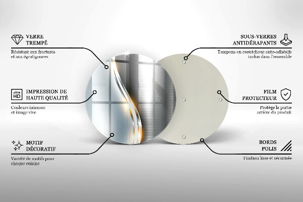 Chopping board glass Metal art