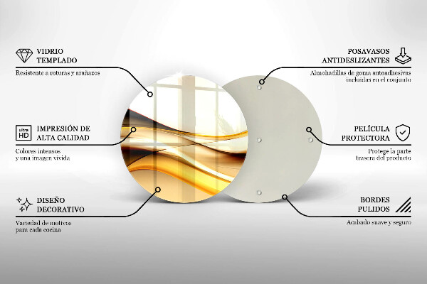 Chopping board glass Abstraction smoke lines