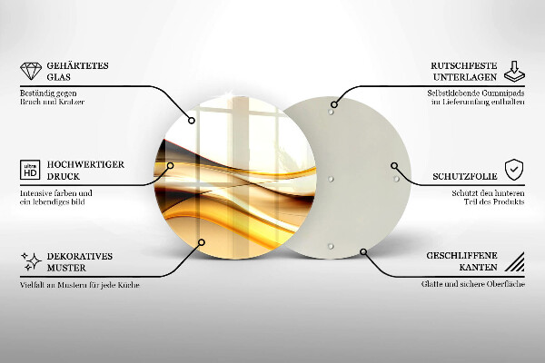 Chopping board glass Abstraction smoke lines