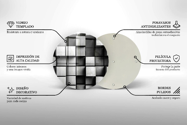 Chopping board glass 3D square abstraction