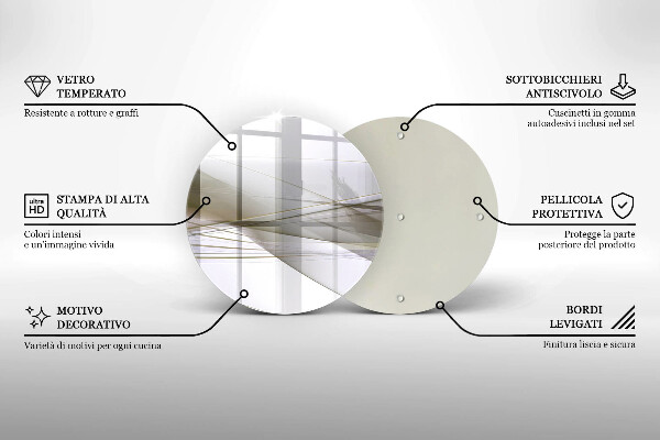 Chopping board glass Abstraction Design lines