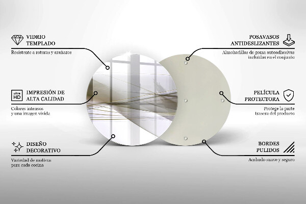 Chopping board glass Abstraction Design lines