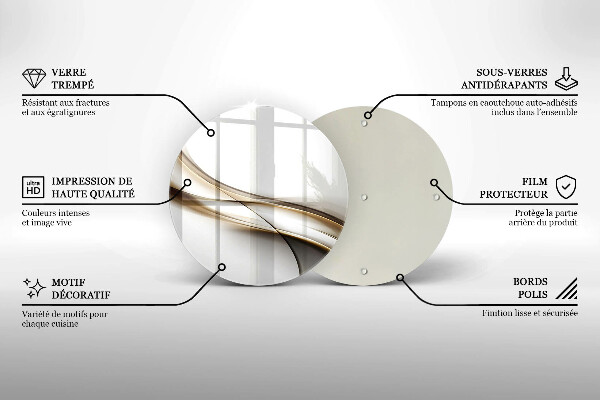 Chopping board glass Mild abstraction lines