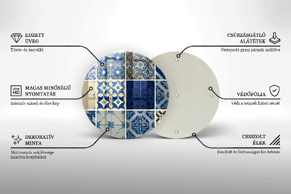 Chopping board glass Decorative tiles