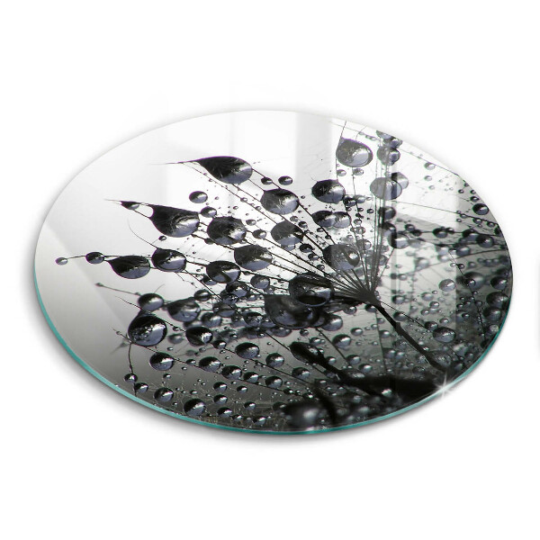 Chopping board glass Dandelions and dew