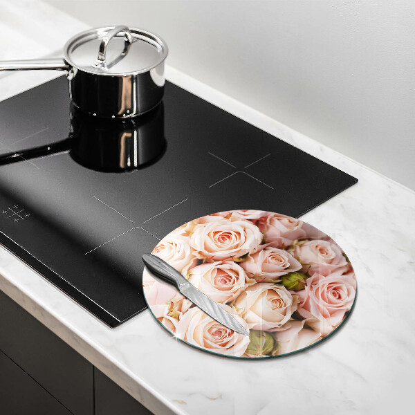 Chopping board glass A delicate bouquet of roses