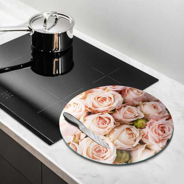 Chopping board glass A delicate bouquet of roses